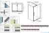 Radaway Furo Kdj Brushed Nickel kabina 140x110cm prawa szczotkowany nikiel 10104722-91-01R/10110680-01-01/10113110-01-01